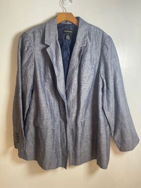 Lane Bryant Women’s Light Blue Linen-Blend Blazer Size: 22